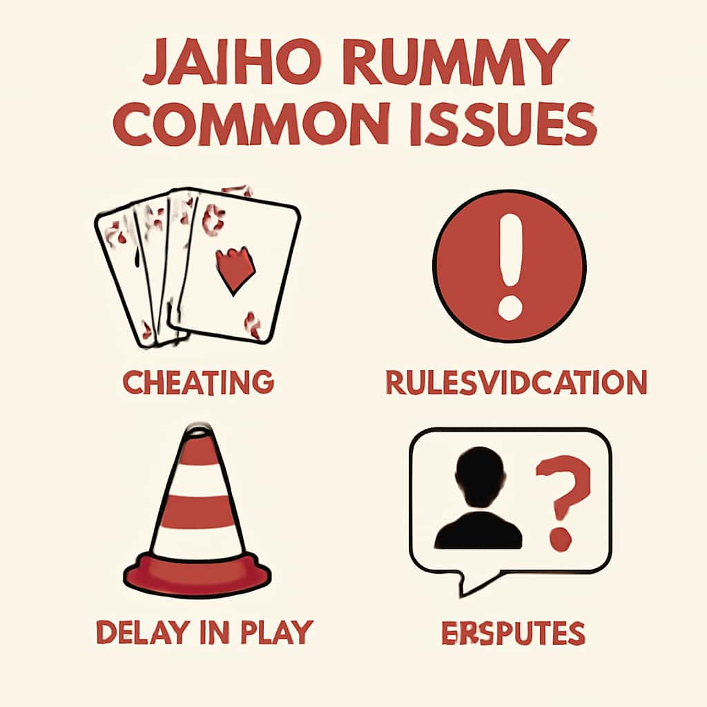 An educational diagram detailing common Jaiho Rummy issues.