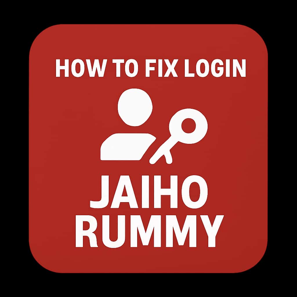 A badge representing the guide for fixing login issues in Jaiho Rummy.