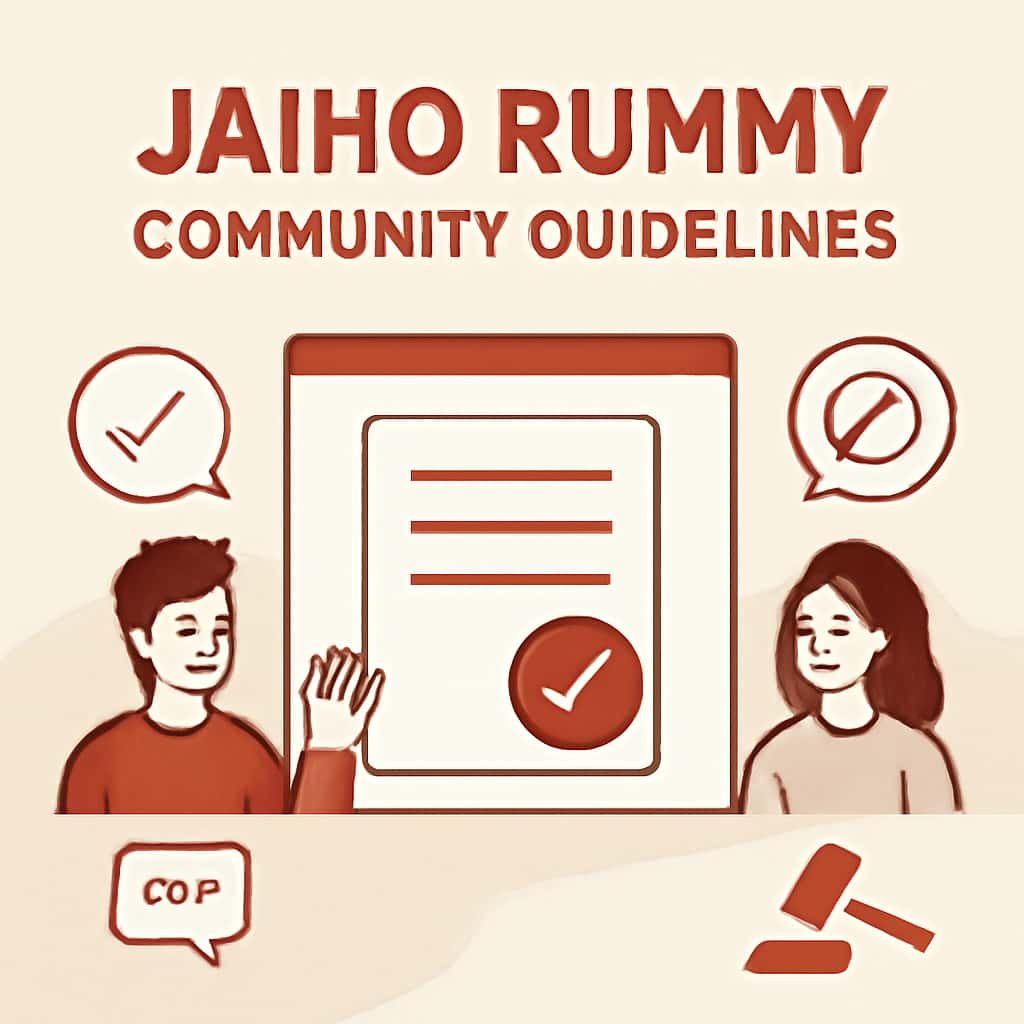 A diagram outlining the key points of Jaiho Rummy Community Guidelines.