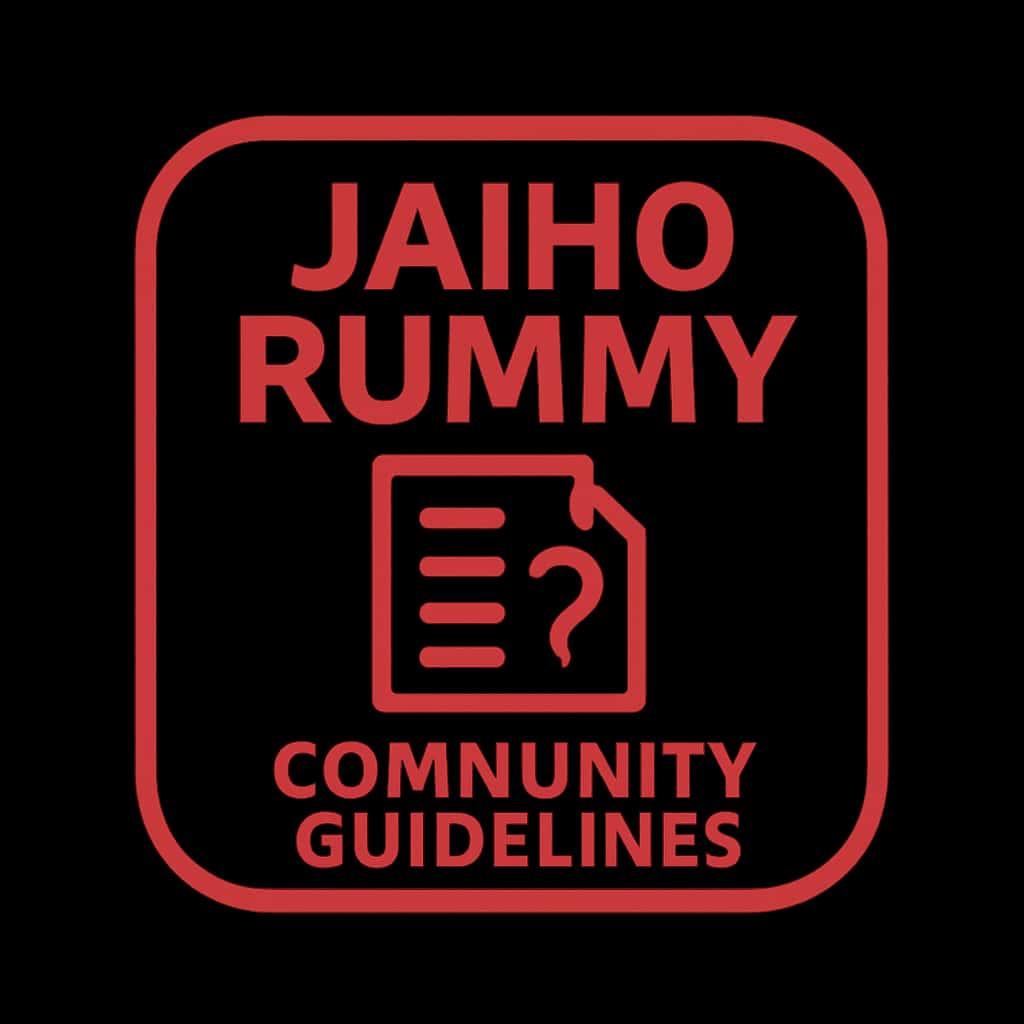 A badge representing Jaiho Rummy Community Guidelines for users.