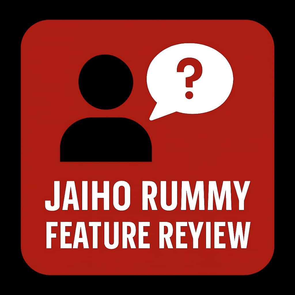 A professional badge representing Jaiho Rummy Feature Review.