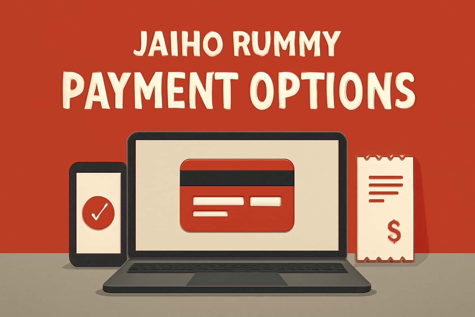 A professional visualization of Jaiho Rummy Payment Options.