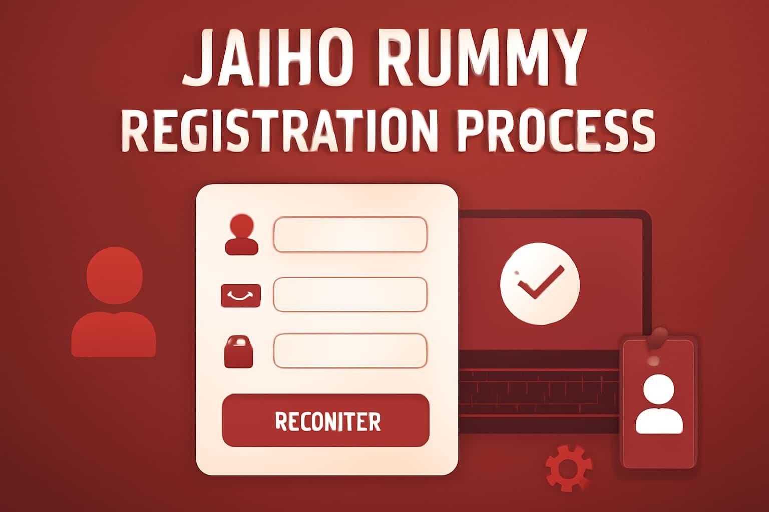 A visual representation of the Jaiho Rummy registration process with clear text.