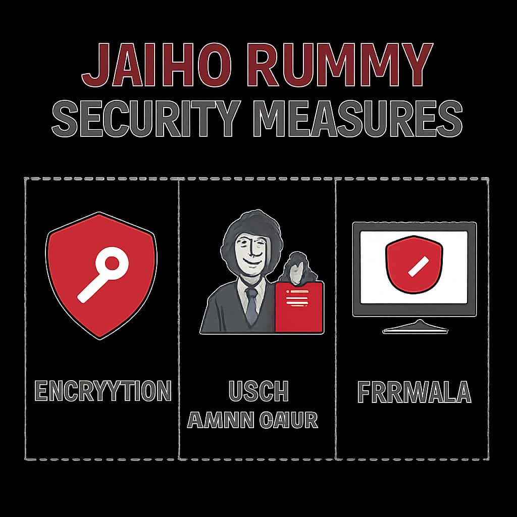 An educational diagram detailing the security features of Jaiho Rummy.