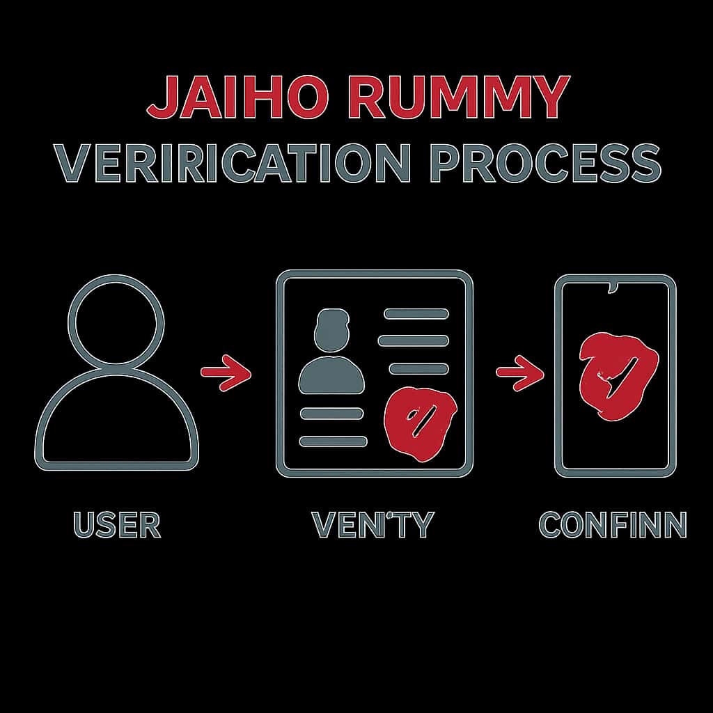 A diagram illustrating the steps involved in the Jaiho Rummy Verification Process.