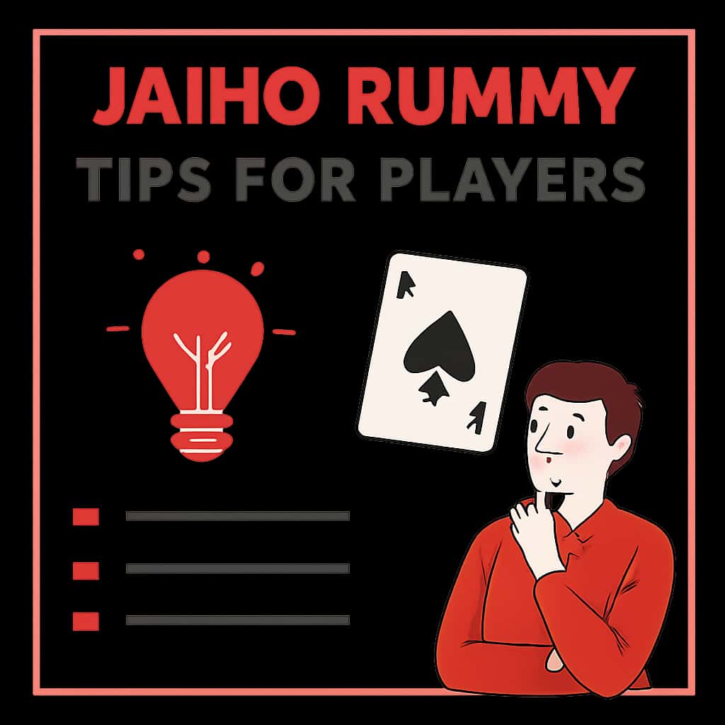 Diagram illustrating tips for Jaiho Rummy gameplay.