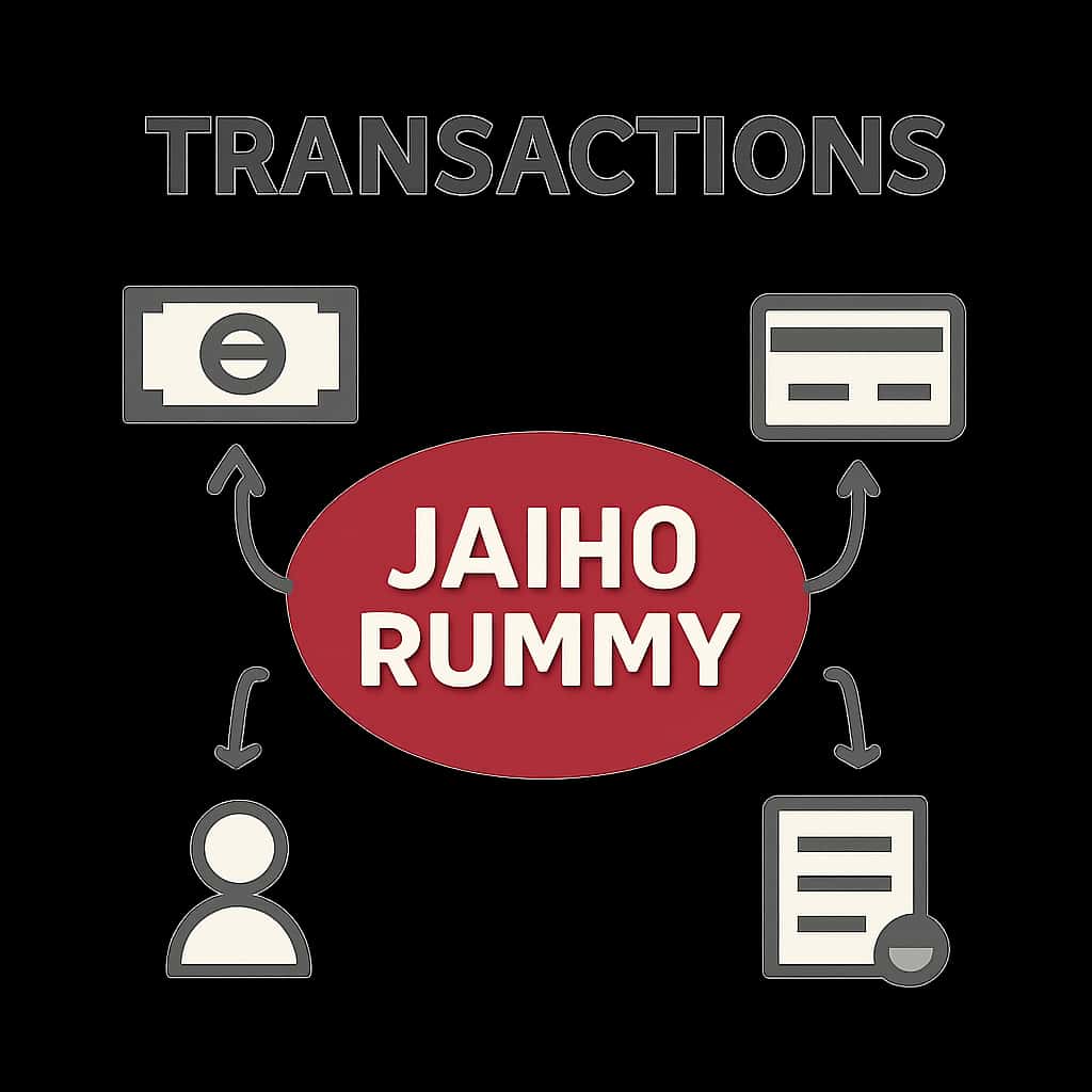 Diagram illustrating transaction processes in Jaiho Rummy.